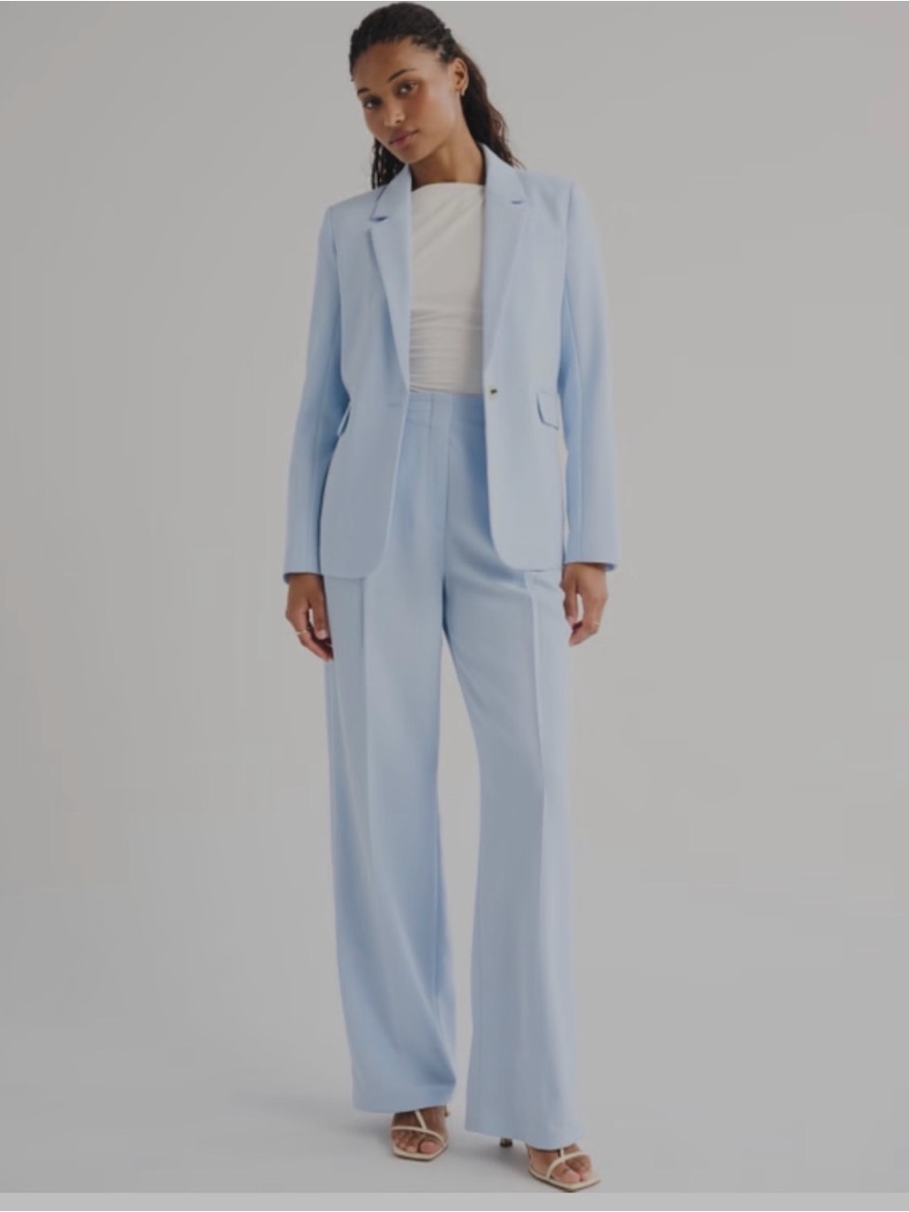 Abercrombie Pastel Blue Classic Suiting Blazer in XXS
